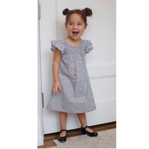 Something Navy Smocked Flutter Sleeve Dress Size 7